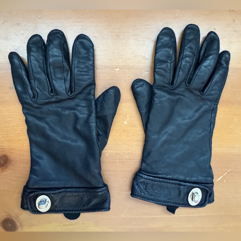 Leather gloves with lambswool and cashmere lining
